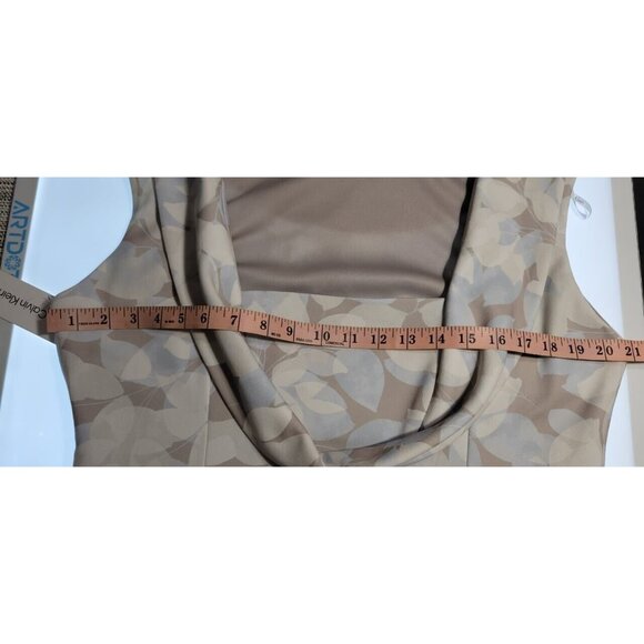 CALVIN KLEIN BEIGE FLORAL DRESS SIZE 14 - Picture 10 of 16